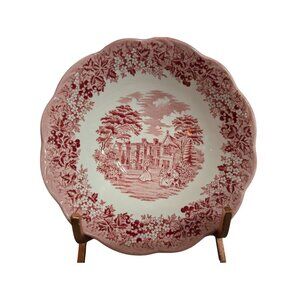 J&G Meakin Romantic England Buckinghamshire Ironstone Bowl 6.5" Pink & White